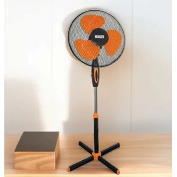 Вентилатор 16" Muhler FM-5070 стоящ черен+оранжев image 2